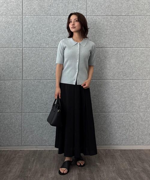 cloenc（クロエンス）の「【マシンウォッシュ】ポロカラープルオーバー（ニット/セーター・レディース・ワイン系2/ブラック系3/サックスブルー系3・02）」の20枚目の写真