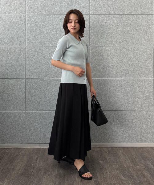 cloenc（クロエンス）の「【マシンウォッシュ】ポロカラープルオーバー（ニット/セーター・レディース・ワイン系2/ブラック系3/サックスブルー系3・02）」の21枚目の写真