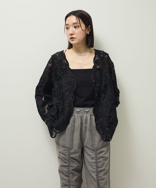 ELENCARE DUE(エレンカーレデュエ)の「・ELENCARE DUE レーシーカーディガン(カーディガン/ボレロ・レディース・キャメル/カーキ/ブラック/アイボリー・FREE)」の17枚目の写真