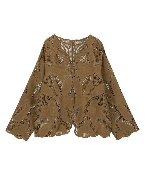 ELENCARE DUE(エレンカーレデュエ)の「・ELENCARE DUE レーシーカーディガン(カーディガン/ボレロ・レディース・キャメル/カーキ/ブラック/アイボリー・FREE)」の6枚目の写真