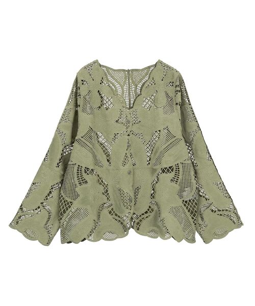 ELENCARE DUE(エレンカーレデュエ)の「・ELENCARE DUE レーシーカーディガン(カーディガン/ボレロ・レディース・キャメル/カーキ/ブラック/アイボリー・FREE)」の7枚目の写真