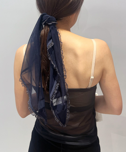 EDIT. FOR LULU（エディットフォールル）の「【SIMONE WILD for LULU】MESH FRILL TRIANGLE（その他小物・レディース・ピンク/ネイビー・FREE）」の13枚目の写真