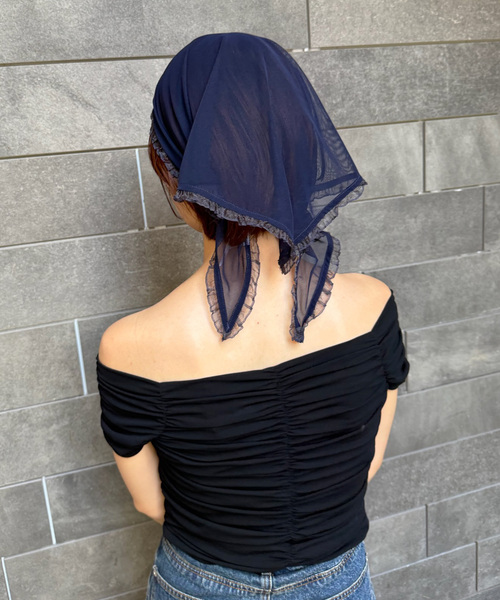 EDIT. FOR LULU（エディットフォールル）の「【SIMONE WILD for LULU】MESH FRILL TRIANGLE（その他小物・レディース・ピンク/ネイビー・FREE）」の12枚目の写真