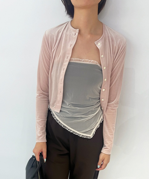 EDIT. FOR LULU（エディットフォールル）の「【SIMONE WILD for LULU】MESH FRILL TRIANGLE（その他小物・レディース・ピンク/ネイビー・FREE）」の11枚目の写真