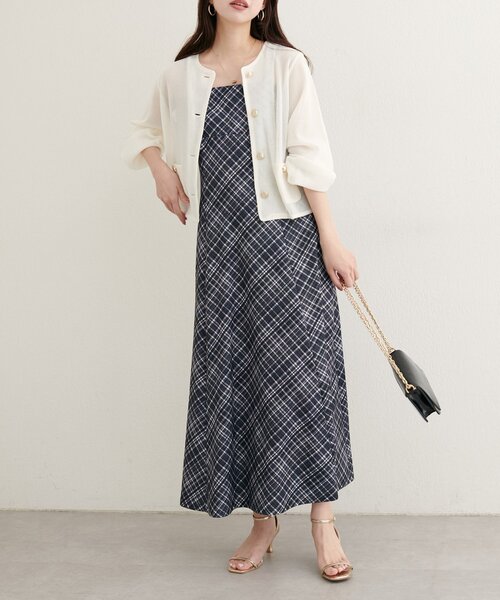 natural couture（ナチュラルクチュール）の「【WEB限定】ラッセルノーカラー羽織ジャケット（ノーカラージャケット・レディース・ブラック/ベージュ/オフホワイト/グレー・FREE）」の6枚目の写真