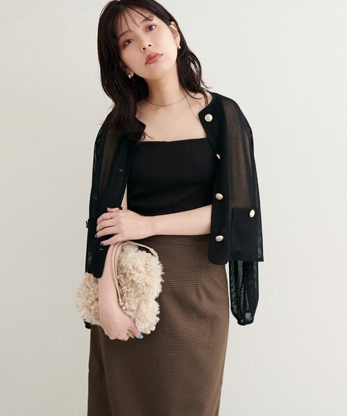 natural couture ラッセルノーカラー羽織ジャケット natural couture/【natural couture】ラッセルノーカラー羽織