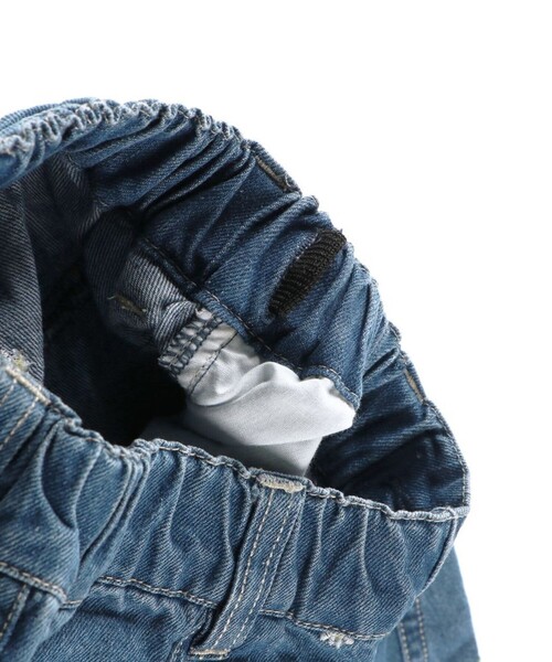 EDWIN（エドウィン）の「【Ou? by EDWIN】フラワー刺繍デニムカーブパンツ（デニムパンツ・キッズ・ブラック/ブルー・130/90/120/110/100/140/150）」の3枚目の写真