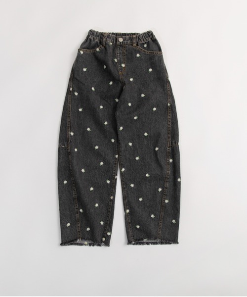 EDWIN（エドウィン）の「【Ou? by EDWIN】フラワー刺繍デニムカーブパンツ（デニムパンツ・キッズ・ブラック/ブルー・130/90/120/110/100/140/150）」の13枚目の写真