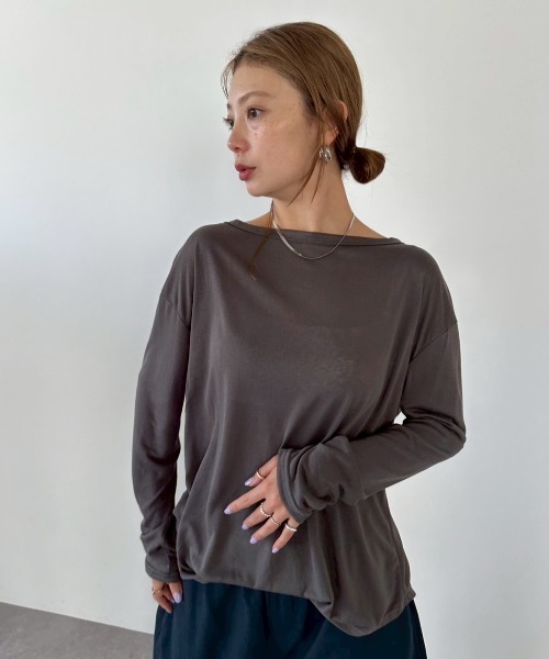 HANNE(アン)の「Vネックシアーカーディガン(カーディガン/ボレロ・レディース・イエロー/ホワイト/チャコールグレー・FREE)」の19枚目の写真