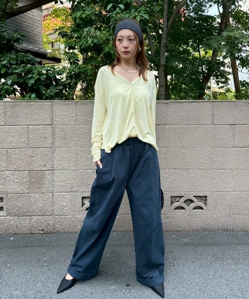 HANNE(アン)の「Vネックシアーカーディガン(カーディガン/ボレロ・レディース・イエロー/ホワイト/チャコールグレー・FREE)」の10枚目の写真