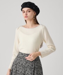 ANAYI | ステップビジューボートネック プルオーバー(ニット/セーター)