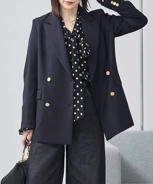 美品 ジャーナルスタンダードレサージュ BIG テーラージャケット 黒 FREE journal standard L'essage（ジャーナルスタンダードレサージュ