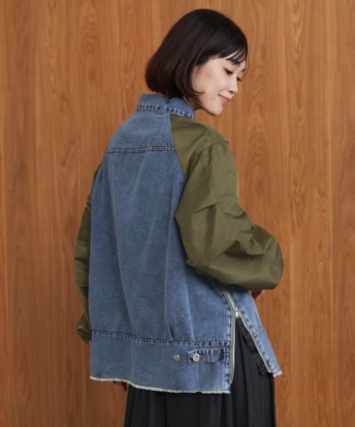 セール】デニムコンビジャケット（デニムジャケット）｜Bou Jeloud
