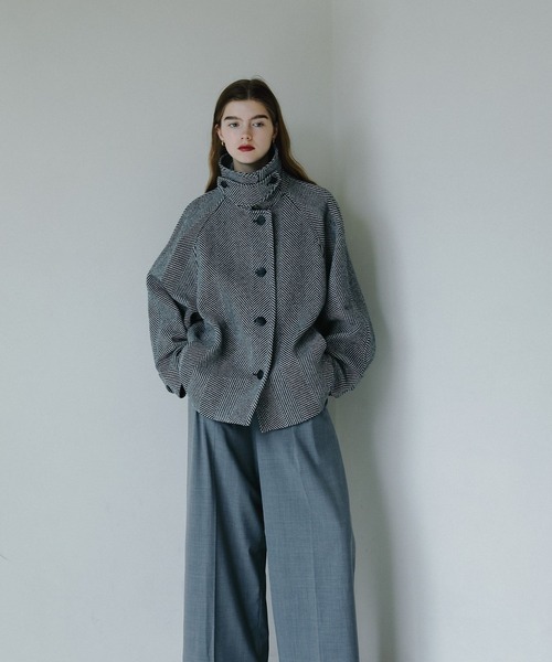 ウールヘリンボンステンカラーコート（ステンカラーコート）｜A part
