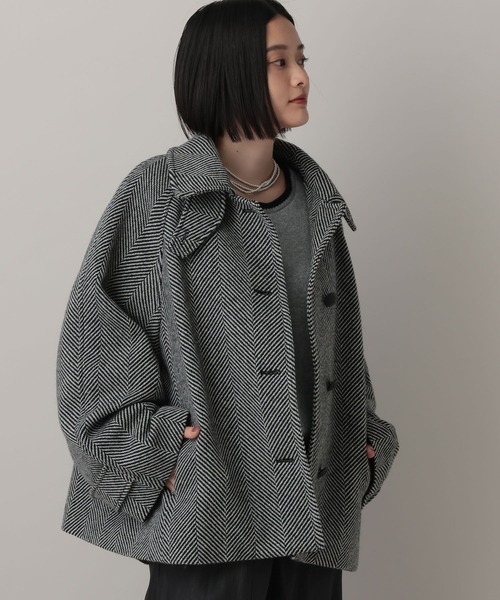 ウールヘリンボンステンカラーコート（ステンカラーコート）｜A part