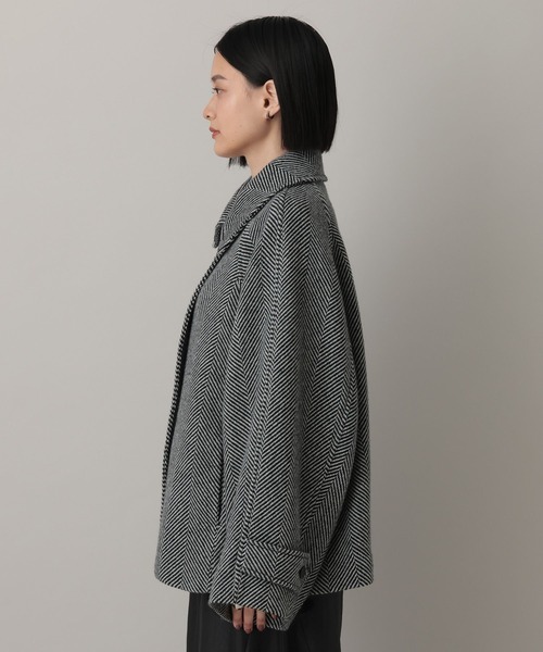 【極美品】'80s Avon House ステンカラーコート ヘリンボン日本製Ｍ qp5392-01_1.jpg