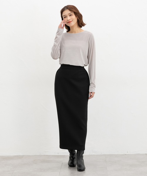 Honeys（ハニーズ）の「ベロアトップス（Tシャツ/カットソー・レディース・ブルー/グレイッシュベージュ/スモークピンク/スミクロ/モカ・L/LL/M/S）」の15枚目の写真