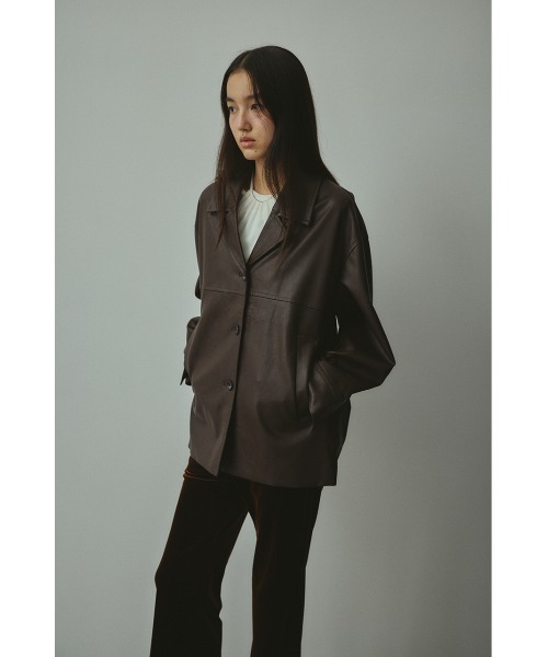 再出品！EDGY MODE　セットアップ対応　フェイクレザージャケット　グレー スタイルブロック STYLEBLOCK 合皮ダブルライダースジャケット