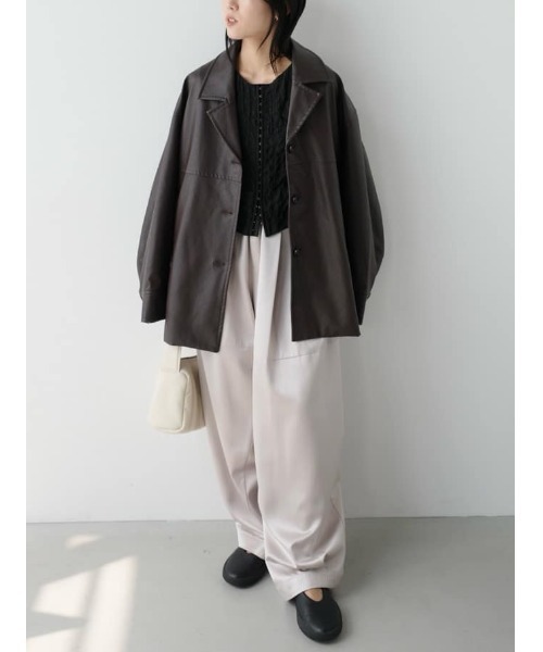 フェイクレザージャケット 秋服（テーラードジャケット