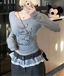 pure セクシー スタイルのオフショルダーTシャツ