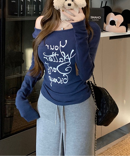 MAISON DE THERESE(メゾン ド テレーズ)の「pure セクシー スタイルのオフショルダーTシャツ(Tシャツ/カットソー・レディース・グレー/ネイビー・S)」の7枚目の写真