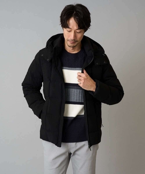 a.v.v(アーヴェヴェ)の「【ダウン混率90%】デタッチャブルフードストレッチダウンブルゾン【軽量/撥水】(ダウンジャケット/コート・メンズ・ネイビー/ダークグレー/グレー/ブラック・52/50/48/46)」の2枚目の写真