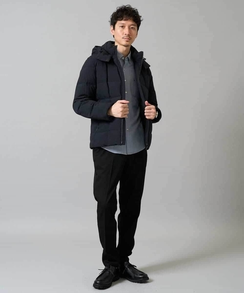 a.v.v(アーヴェヴェ)の「【ダウン混率90%】デタッチャブルフードストレッチダウンブルゾン【軽量/撥水】(ダウンジャケット/コート・メンズ・ネイビー/ダークグレー/グレー/ブラック・52/50/48/46)」の12枚目の写真