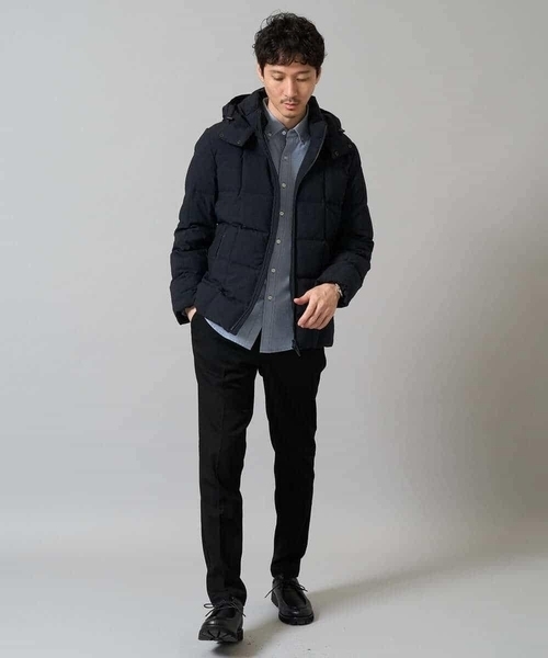 a.v.v(アーヴェヴェ)の「【ダウン混率90%】デタッチャブルフードストレッチダウンブルゾン【軽量/撥水】(ダウンジャケット/コート・メンズ・ネイビー/ダークグレー/グレー/ブラック・52/50/48/46)」の10枚目の写真