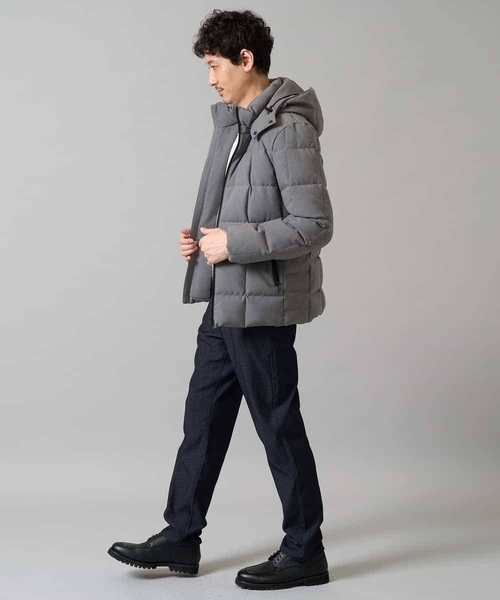 a.v.v(アーヴェヴェ)の「【ダウン混率90%】デタッチャブルフードストレッチダウンブルゾン【軽量/撥水】(ダウンジャケット/コート・メンズ・ネイビー/ダークグレー/グレー/ブラック・52/50/48/46)」の5枚目の写真