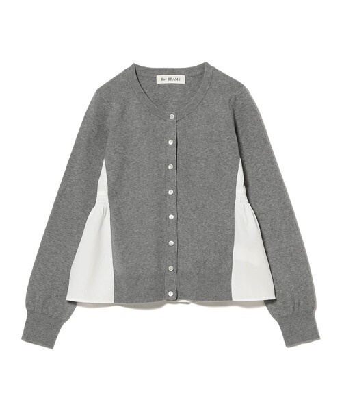 Ray BEAMS（レイビームス）の「異素材 キリカエ カーディガン [手洗い可]（カーディガン/ボレロ・レディース・ライトグレー/ブラック・ONE SIZE）」の13枚目の写真