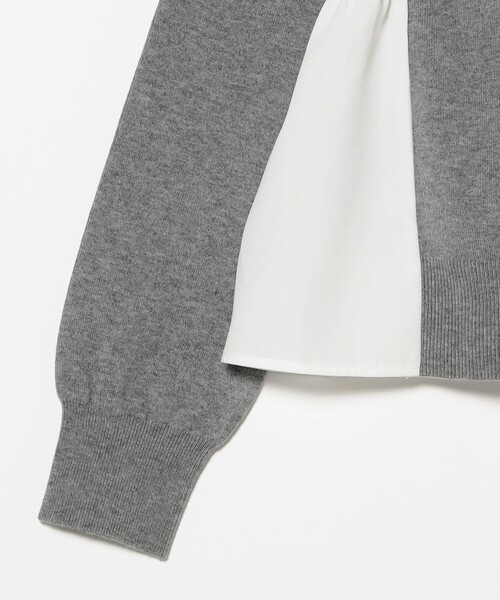 Ray BEAMS（レイビームス）の「異素材 キリカエ カーディガン [手洗い可]（カーディガン/ボレロ・レディース・ライトグレー/ブラック・ONE SIZE）」の15枚目の写真