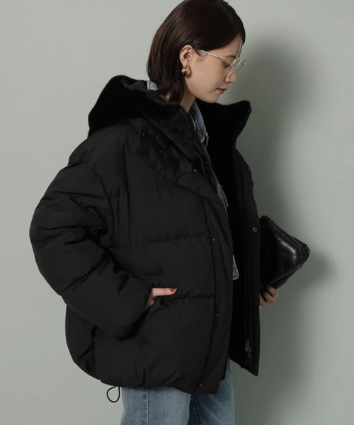 ファーフード付きMINOTECH中綿コート（ダウンジャケット