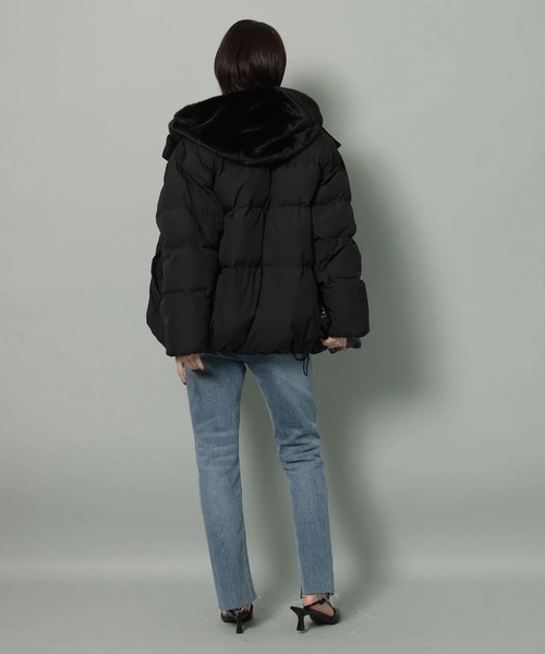 新品Arpege story ファーフード付きMINOTECH中綿コート ファーフード付きMINOTECH中綿コート（ダウンジャケット