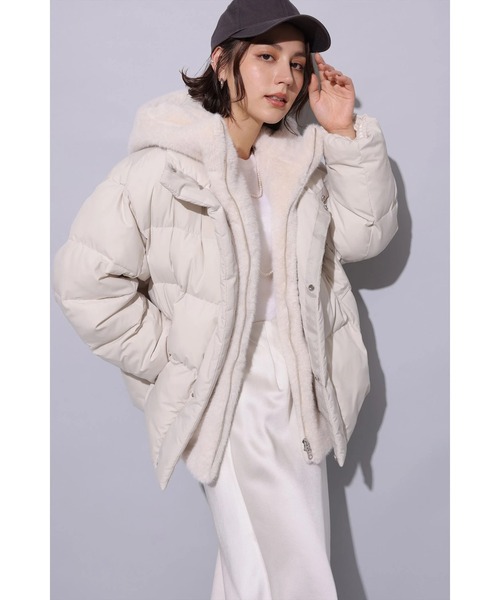 ファーフードミノテックコート新品アルページュストーリー完売‼️ ファーフード付きMINOTECH中綿コート（ダウンジャケット