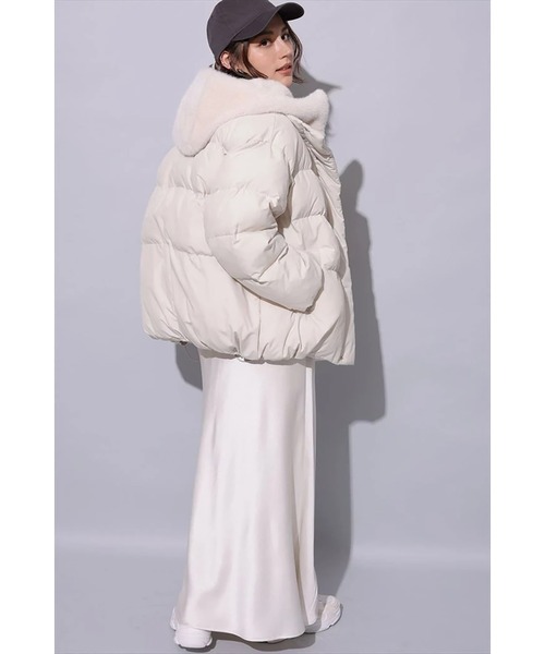 Arpege story ファーフード付きMINOTECH中綿コート ファーフード付きMINOTECH中綿コート（ダウンジャケット