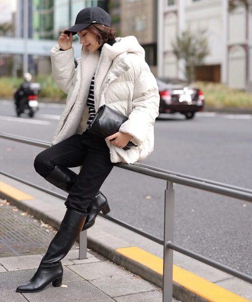 ファーフード付きMINOTECH中綿コート（ダウンジャケット