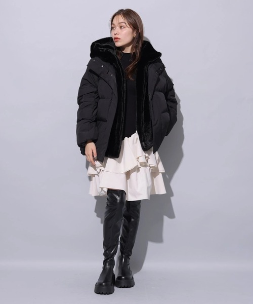 ファーフード付きMINOTECH中綿コート（ダウンジャケット