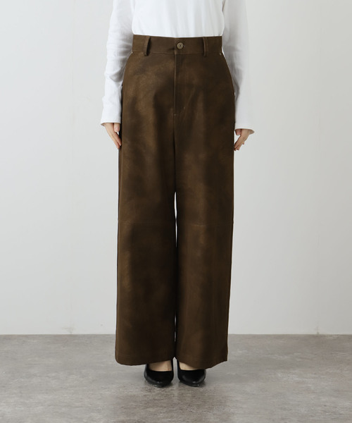 Uhr（ウーア）の「【Uhr/ウーア】 Fake Suede Pants：パンツ（スラックス・レディース・ブラウン・36）」の5枚目の写真