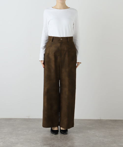 Uhr（ウーア）の「【Uhr/ウーア】 Fake Suede Pants：パンツ（スラックス・レディース・ブラウン・36）」の9枚目の写真