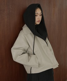 hellam（へラム）の「バラクラバ風フードニットマフラー（イヤーマフ）」