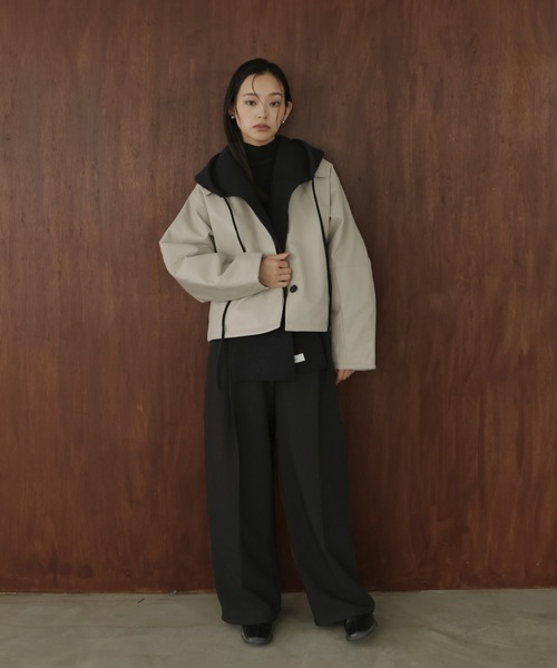 hellam（へラム）の「バラクラバ風フードニットマフラー（イヤーマフ