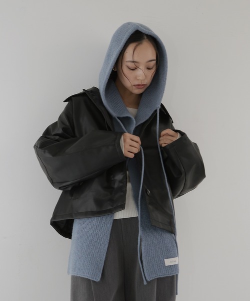 バラクラバ風フードニットマフラー（イヤーマフ）｜hellam（へラム）の