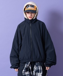 a.p.o.v.（エーピーオービー）の「a.p.o.v. スタンドネックオーバーサイズクロップドナイロントラックジャケット（ブルゾン）」