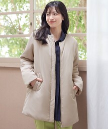 【美品】レッセパッセ ファーティペット付きコート　ノーカラー　ビジュー LAISSE PASSE レッセパッセ フォックス ファー 使用 ビジュー 付き