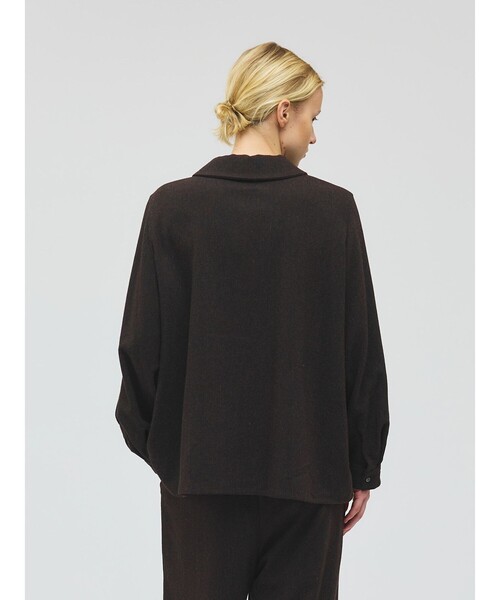 mizuiroind（ミズイロインド）の「mizuiro ind ウールブレンドバルーンスリーブチュニックシャツ（シャツ/ブラウス・レディース・その他1/チャコールグレー/ブラウン系その他・FREE）」の10枚目の写真