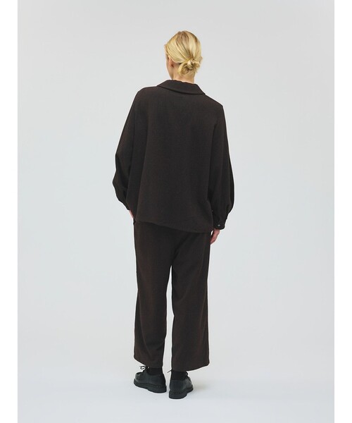 mizuiroind（ミズイロインド）の「mizuiro ind ウールブレンドバルーンスリーブチュニックシャツ（シャツ/ブラウス・レディース・その他1/チャコールグレー/ブラウン系その他・FREE）」の14枚目の写真