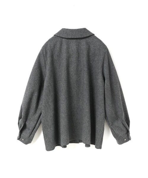 mizuiroind（ミズイロインド）の「mizuiro ind ウールブレンドバルーンスリーブチュニックシャツ（シャツ/ブラウス・レディース・その他1/チャコールグレー/ブラウン系その他・FREE）」の19枚目の写真