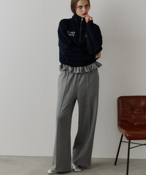 bita.（ビタ）の「ラッフルデザイン 裏起毛カットパンツ（その他パンツ・レディース・グレー/ブラック・FREE）」の12枚目の写真