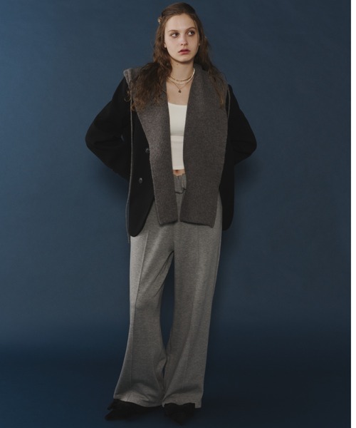 bita.（ビタ）の「ラッフルデザイン 裏起毛カットパンツ（その他パンツ・レディース・グレー/ブラック・FREE）」の16枚目の写真