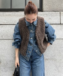 ファーベスト」に該当するベスト（ブラウン/茶色系）ファッション通販